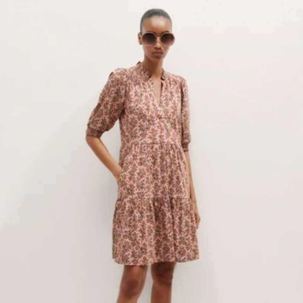 ME+EM Red Floral Tiered Midi Dress – US 10 (UK 14)